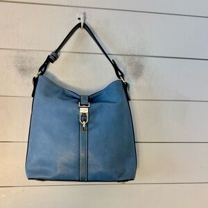 Simple Noelle Cobblestone Hobo Bag Shoulder and Crossbody Straps Medium  Blue